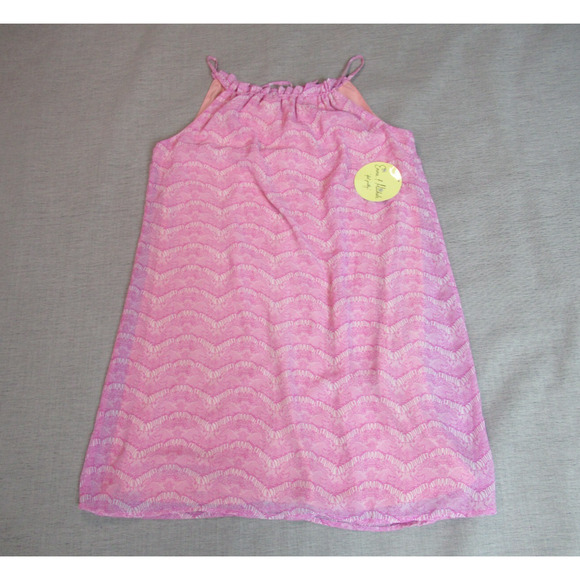 Emma & Michele Dress Womens Size 10 Lilac Geometric Ruffle Neck Preppy Shift NWT - Picture 1 of 10